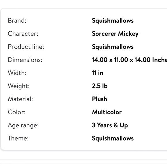 New Disney 100 Years Sorcerer Mickey Mouse Large Sparkly Squishmallow Plush NWT - Picture 8 of 11